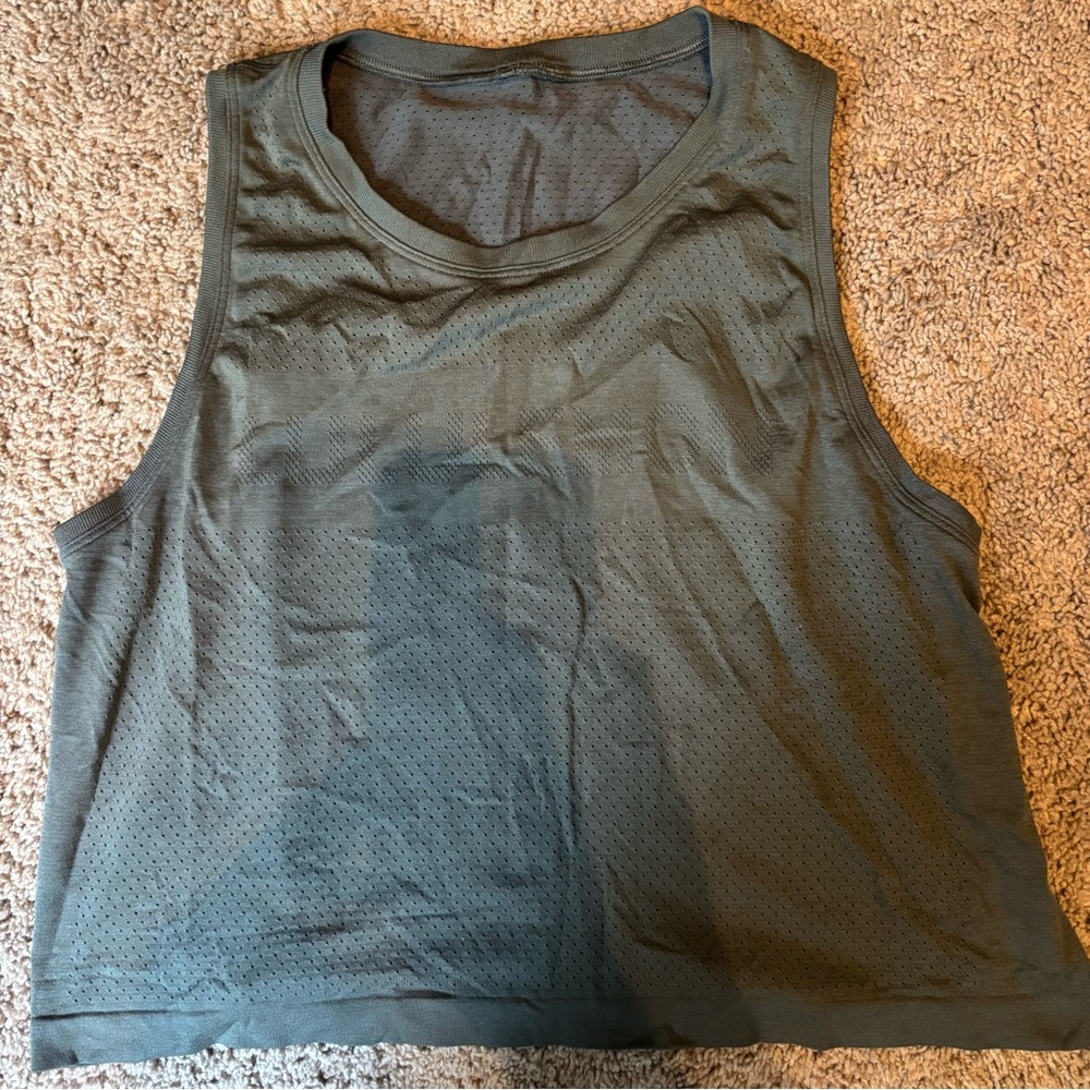 Lululemon Athletica Gray Sleeveless Crop Muscle Tee